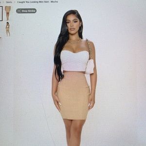 Fashion Nova Tan Mini Skirt